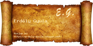 Erdély Gyula névjegykártya